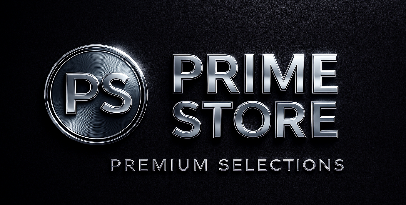Prime Store logo with 'PS' emblem on a black background