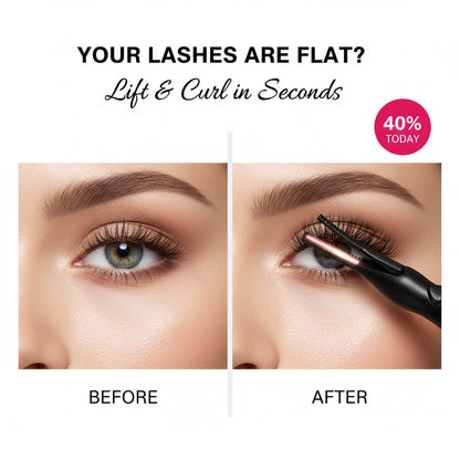 Eyelash curler with text on a white background