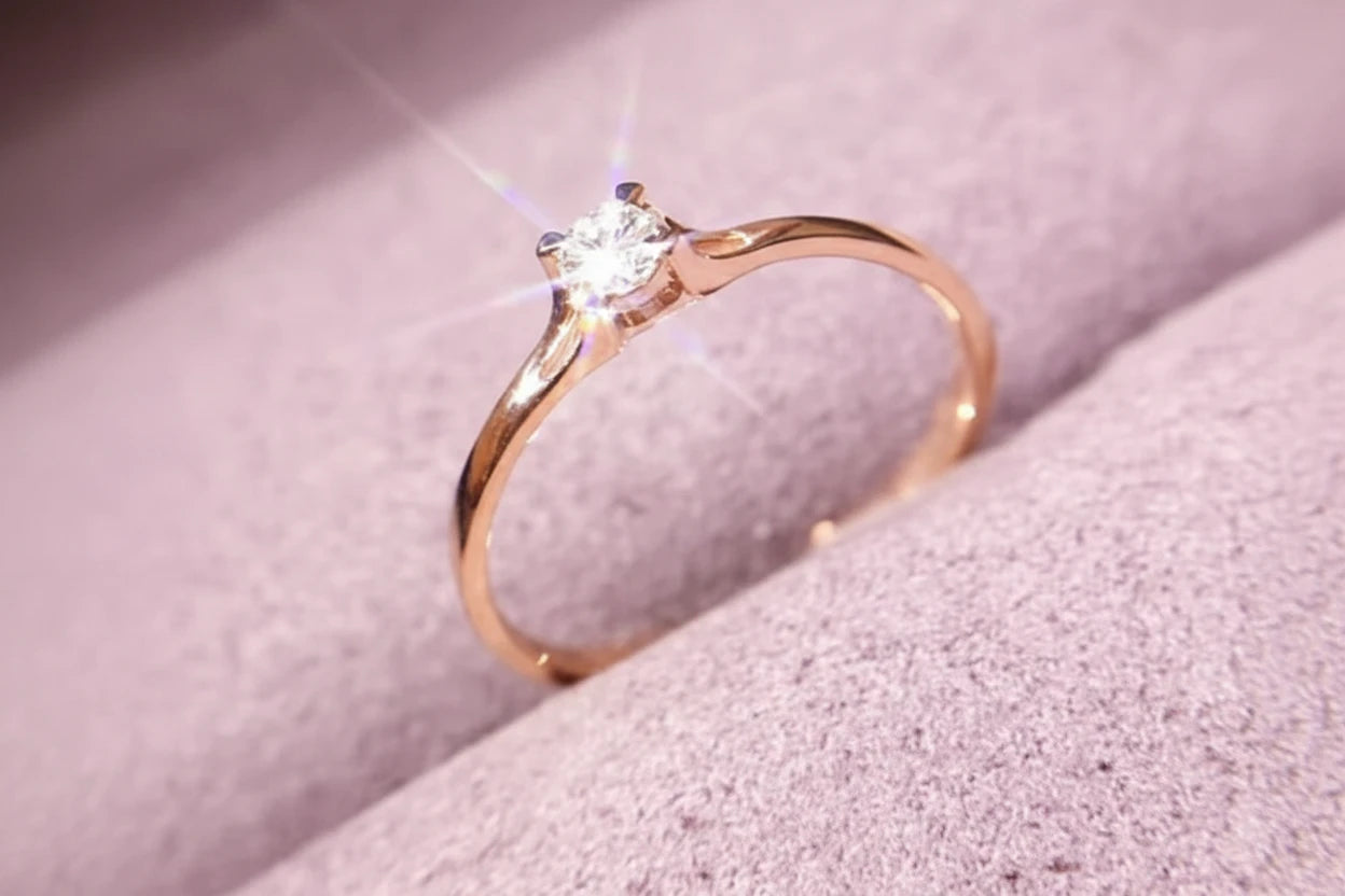 Minimalist CZ Solitaire Ring for Women