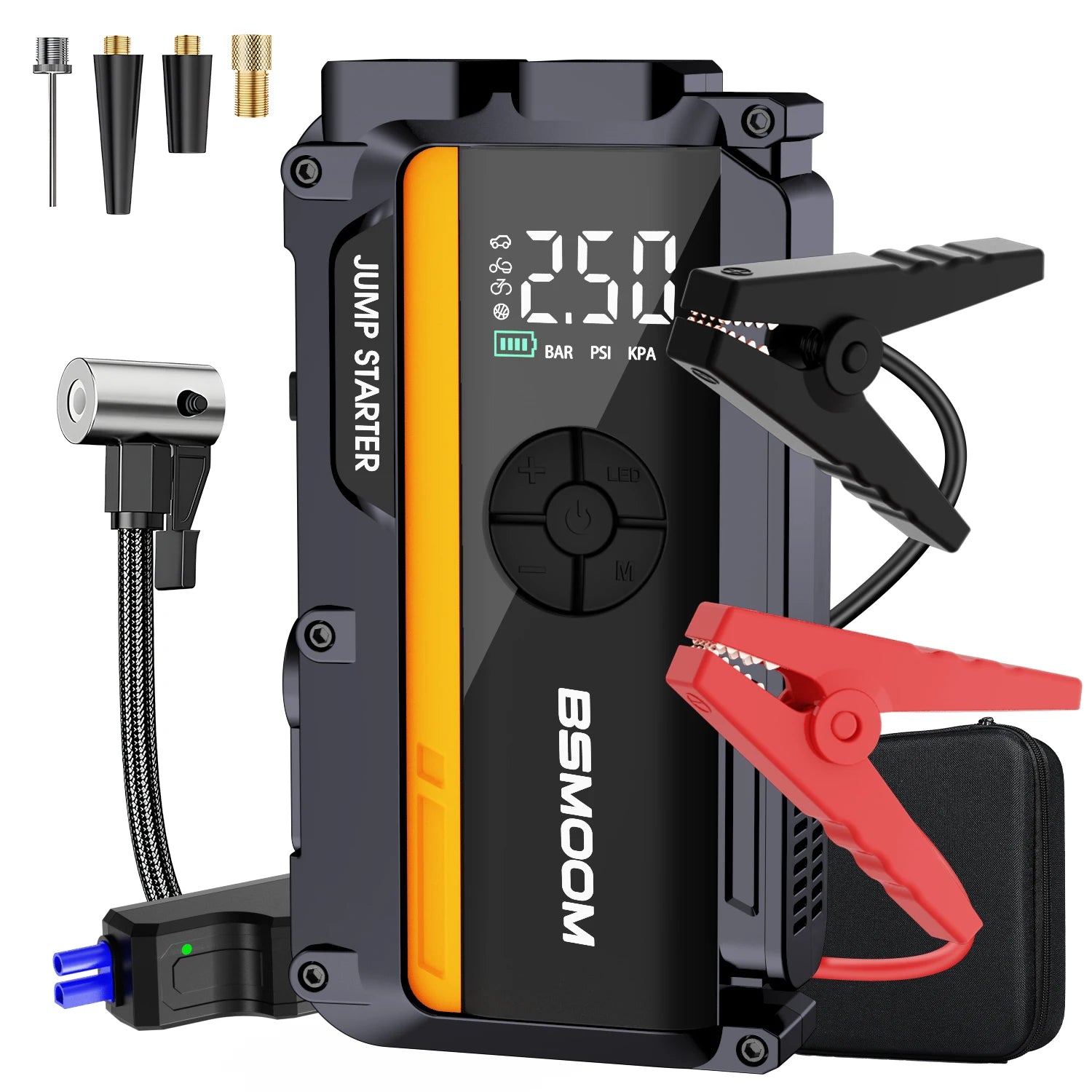 Car Jump Starter with Air Compressor 150PSI, 12V Jump Box Battery Charger Car Booster Battery Starting Device