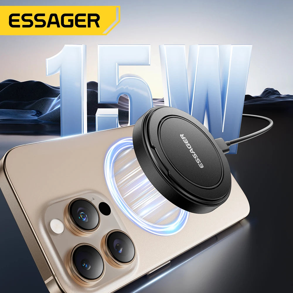 Essager Magnetic Wireless Charger 15W (Fast Charge + 360° Stand)