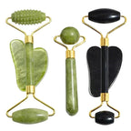 Natural Stone Jade Roller & Gua Sha Facial Massage Set