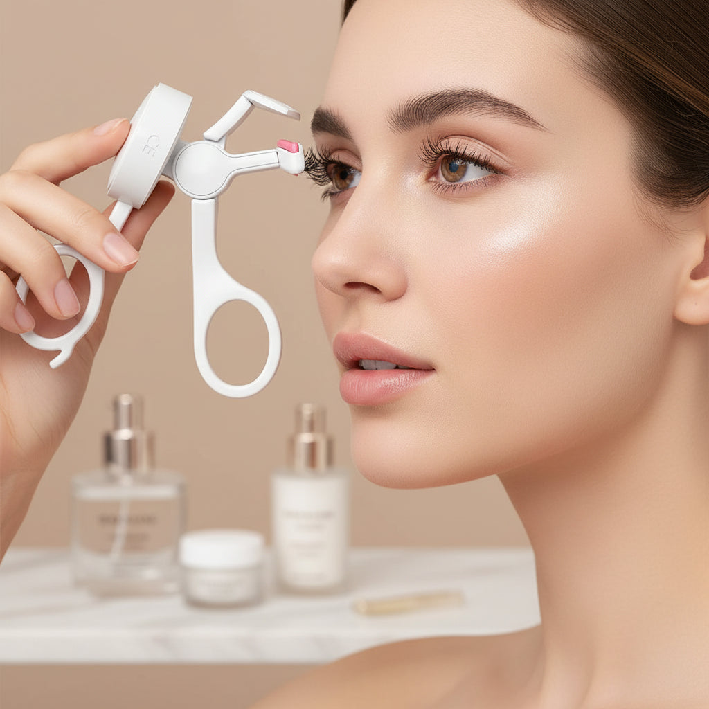 Electric heated eyelash curler with temperature control for long-lasting lash lift