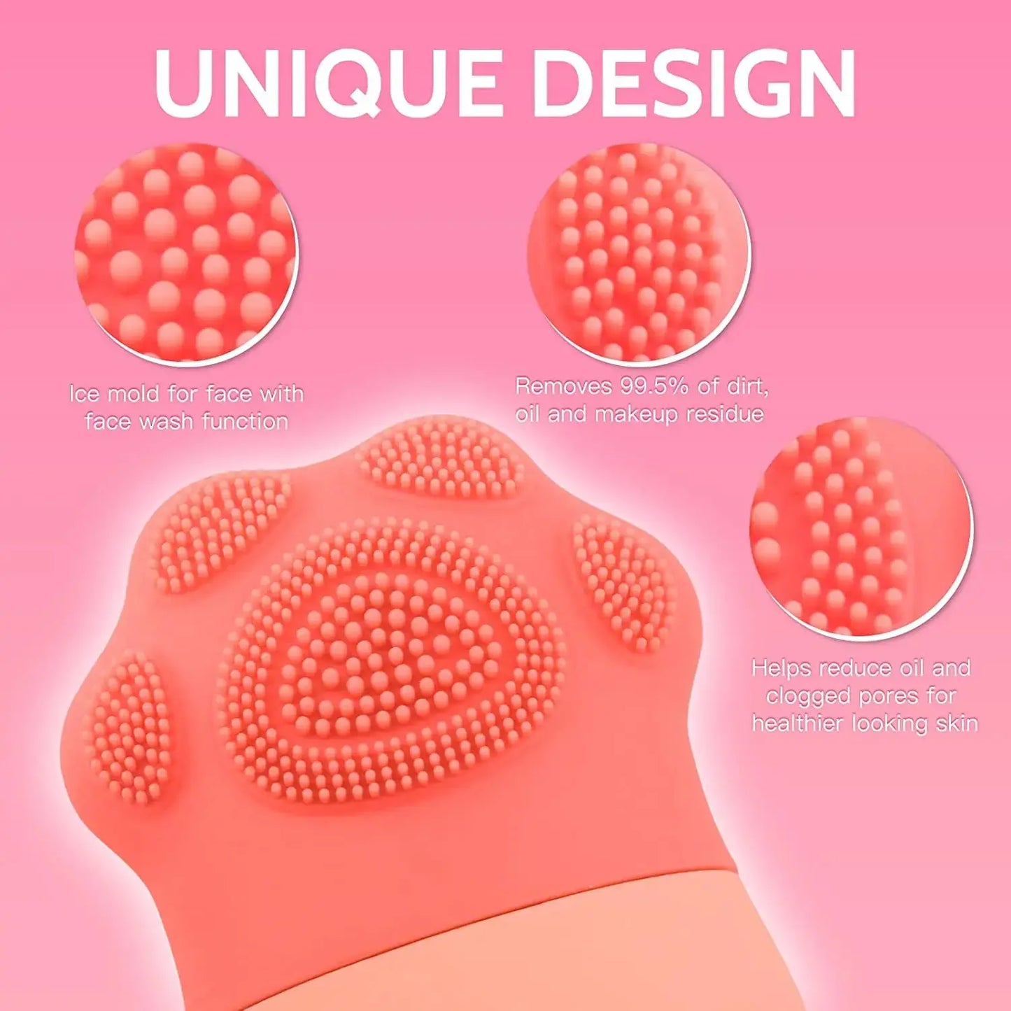 Pink ice mold with unique design for face wash on a pink background