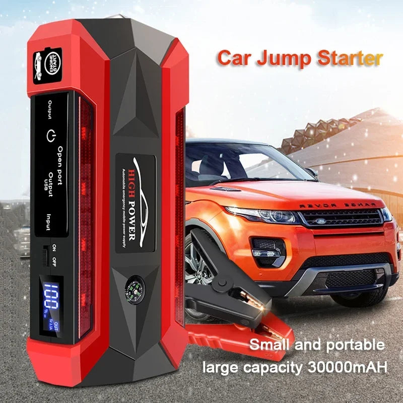 30000mAh Car Battery Starter Portable Charger Auto Jump Starter 12V Petrol Diesel Car Emergency Booster Start Power Supply