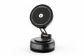 Black magnetic car mount with lightning bolt symbol on a white background
