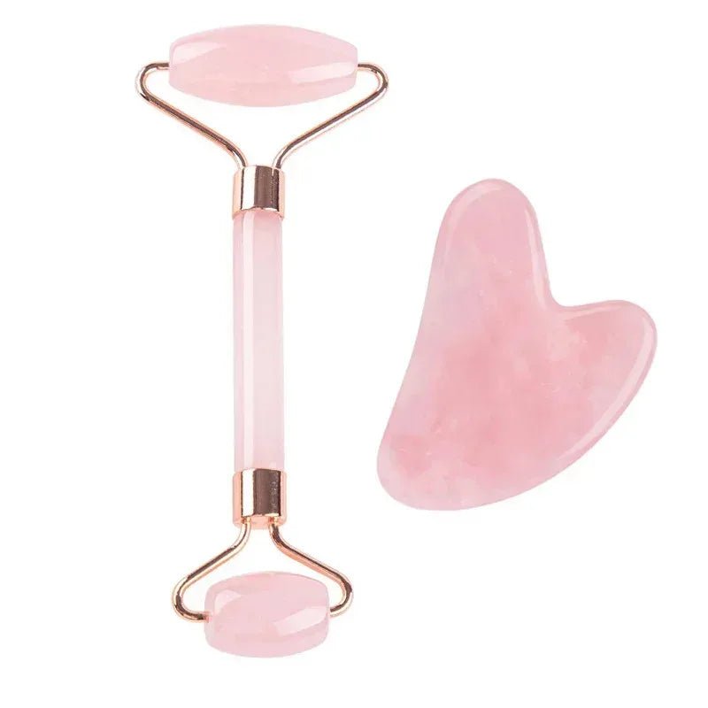 Natural Stone Jade Roller & Gua Sha Facial Massage Set