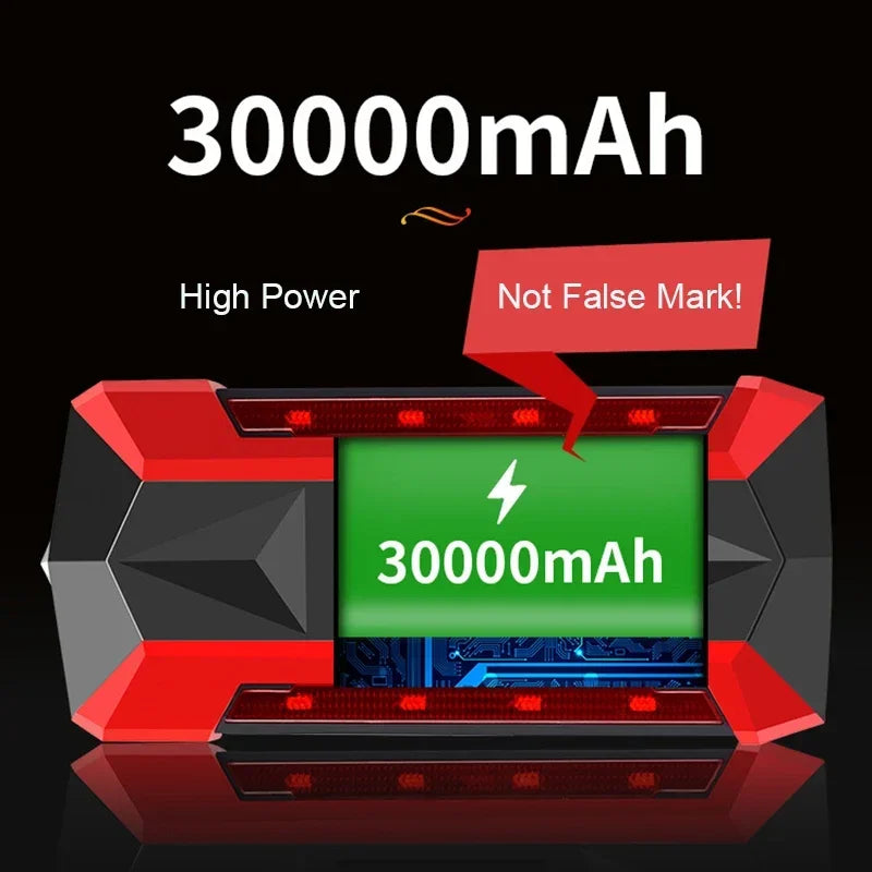 30000mAh Car Battery Starter Portable Charger Auto Jump Starter 12V Petrol Diesel Car Emergency Booster Start Power Supply