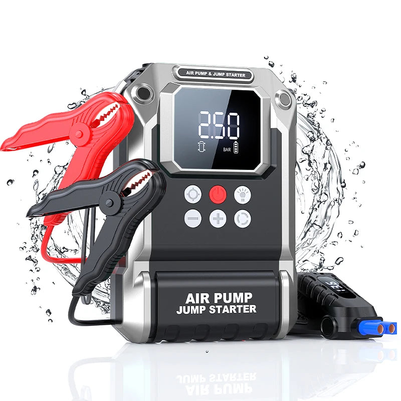 Car Jump Starter with Air Compressor 150PSI, 12V Jump Box Battery Charger Car Booster Battery Starting Device