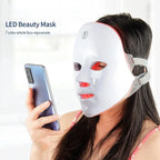 Wireless LED face mask with easy long press power button control