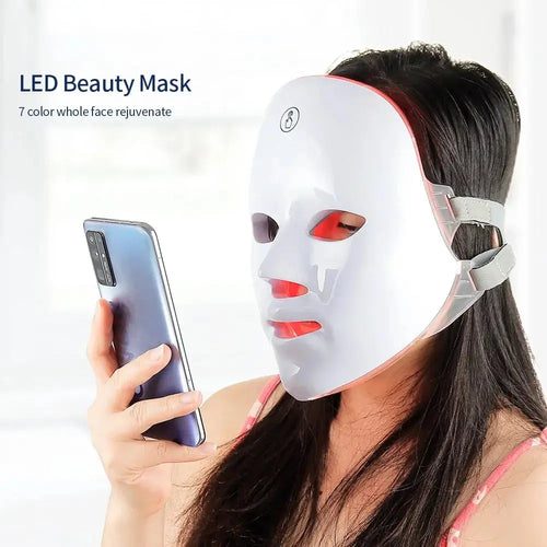 Wireless LED face mask with easy long press power button control