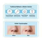 Before and after using blackhead remover vacuum showing clean pores