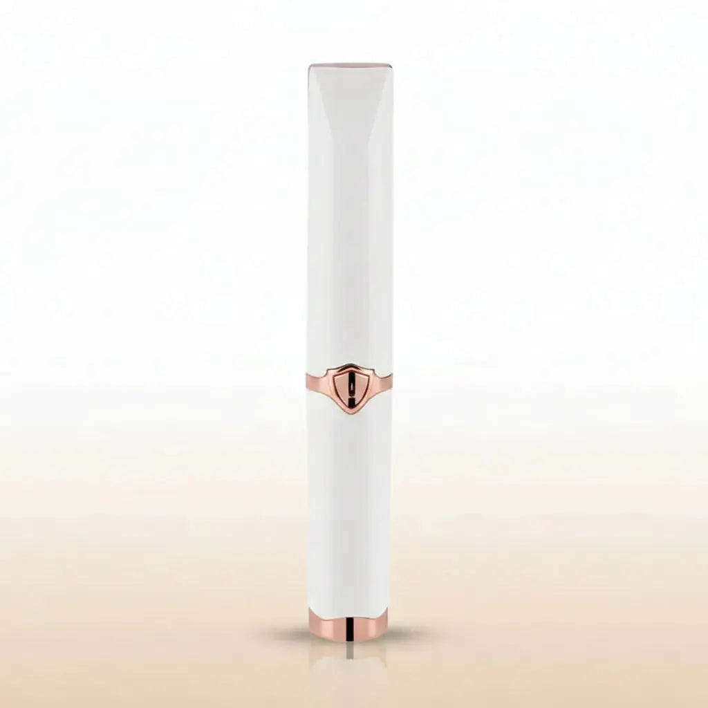 White and rose gold cylindrical product on a Lash Lift Pro white background