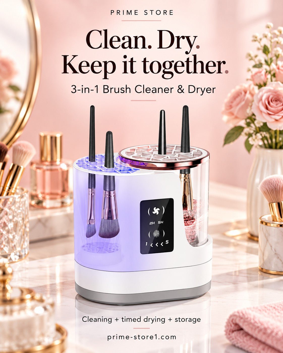 3-in-1 Electric Makeup Brush Cleaner & Dryer