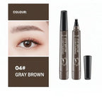 microblading eyebrow pen Eyebrow contouring product with close-up of eye and color swatch labeled 'Gray Brown'.