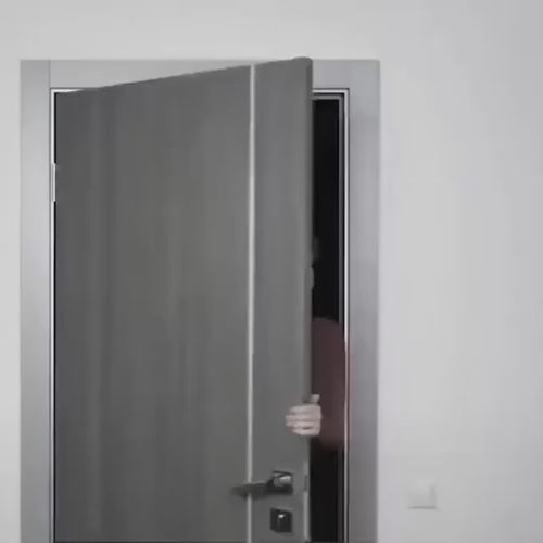 Automatic sliding door closer closing a door quietly with no-drill installation
